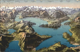 12318066 Luzern LU Vierwaldstaettersee Und Umgebung Alpenpanorama Aus Der Vogels - Andere & Zonder Classificatie