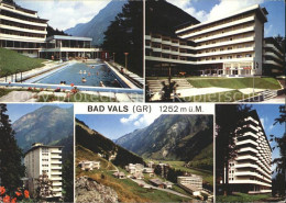 12222666 Bad Vals GR Kurhaus Schwimmbad Panorama Blick Ins Tal Vals - Sonstige & Ohne Zuordnung