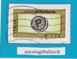 USATI ITALIA POSTA PRIORITARIA 2003 - Ref.1429 "5^ Emissione" 1 Val. Da €1,24 - - 2001-10: Used