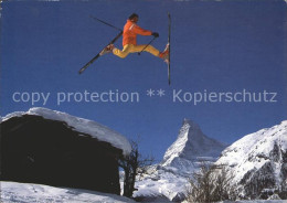 12138466 Zermatt VS Wintersportplatz Skifahrer Matterhorn  - Sonstige & Ohne Zuordnung