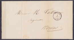 Avis Mortuaire (imprimé) Daté 6 Avril 1848 De LIEGE Pour VERVIERS - Càd DC "LIEGE /6 AVR/ P.P." (décèes De Mme Thérèese  - 1830-1849 (Belgica Independiente)