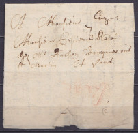L. Datée 6 Octobre 1670 De LIEGE Pour Banquier à PARIS - Au Dos: Inscription Man. "Liege" à La Craie Rouge  & "Liège" à  - 1621-1713 (Pays-Bas Espagnols)