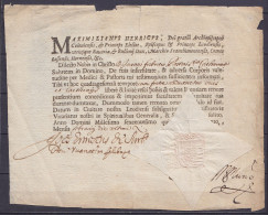 Document En Latin Daté 1656 ("Anno  Domini Millesimo Sexcentesimo Quinquagesimo Sexto") - Sceau En Papier - 1621-1713 (Spanish Netherlands)