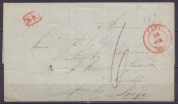 L. Datée 23 Juillet 1847 De Houdeng-Aimeries Càd FAYT /24 JUIL 1847 Pour JEMEPPE - [SR] Boîte Rurale "L" - Port "6" (au  - 1830-1849 (Independent Belgium)