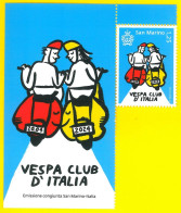 SAN MARINO 2024 Emissione Congiunta San Marino-Italia - Vespa Club D’Italia - Morocycle 1 Valore Singolo +BANDELLA - Neufs