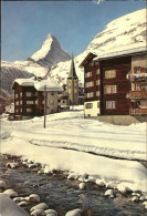 11385376 Zermatt VS Dorfpartie Kirche Matterhorn  - Andere & Zonder Classificatie