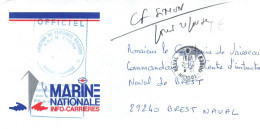 ENVELOPPE  AVEC CACHET DIRECTION DU PERSONNEL MILITAIRE A TOULON LE 27/12/1991 - Naval Post