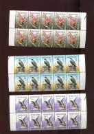 Belgie Andre Buzin Nature Birds Flowers Bat 2244/46 In Blokken Van 10 + Plaatnummer MNH (590fr Faciaal = 14.60€) - 1985-.. Vögel (Buzin)