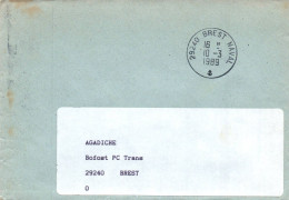 ENVELOPPE  AVEC CACHET BREST NAVAL LE 10/3/1989 - Scheepspost