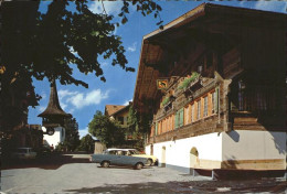 11385037 Reichenbach Kandertal BE Dorfplatz Mit Kirche Und Gasthaus Baeren Reich - Andere & Zonder Classificatie