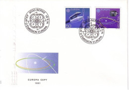 SCHWEIZ MI-NR. 1444-1445 FDC EUROPA 1991 WELTRAUMFAHRT - 1991