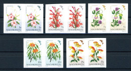 Ungarn Waag. Paare 4125-4129 B Postfrisch Blumen, Blüten #JO871 - Altri & Non Classificati
