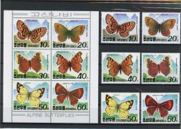 Korea Nord Kleinbogen 3180-3185 Postfrisch Schmetterlinge #JU234 - Korea (...-1945)