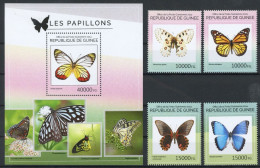 Guinea Kleinbogen 10537-10540, Block 2403 Postfrisch Schmetterling #JU260 - Guinée (1958-...)
