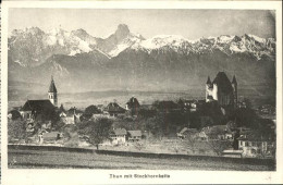 11384850 Thun BE Mit Stockhornkette Kirche Burg Thun - Autres & Non Classés