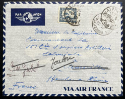 SP ENVELOPPE HAIPON TONKIN INDOCHINE 1940 POUR MARSEILLE PUIS TOULON CAPITAINE DE LA 15° COMPAGNIE ARTILLERIE COLONIALE - Briefe U. Dokumente