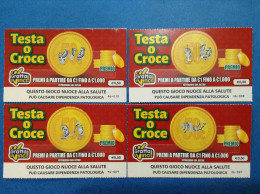 4 Biglietti Lotteria Gratta E Vinci Testa O Croce Lotto 3069 - Billets De Loterie