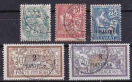 CF-LV-03 – FRENCH COLONIES – LEVANT – 1902-20 FULL SET – Y&T # 1-22 USED 19,80 € - Gebraucht