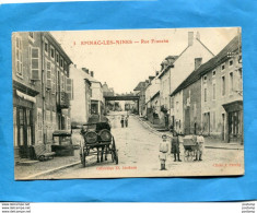 EPINAC Les MINES- Rue Franche-animée+Charette Chargée De Tonneaux-a Voyagé En 1913-édition Perche - Other & Unclassified