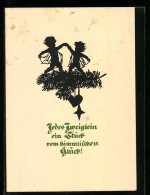 Künstler-AK Georg Plischke: Jedes Zweiglein Ein Stück Vom Himmlischen Glück!, Schattenbild  - Autres & Non Classés