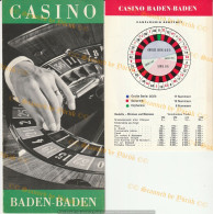 Baden-Baden Casino. Original. German. Advertising Brochure And Description Of The Roulette Wheel. 1970/80 [15x21 Cm.] * - Advertising
