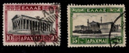 Grece N° 0406 Et 407 Temple De Thébes Et Académie Athénes - Used Stamps