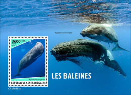 2024-04 - CENTRAL AFRICAN - WHALES                  1V  MNH** - Balene