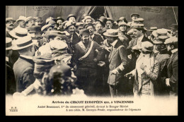 AVIATION - VINCENNES, ARRIVEE DU CIRCUIT EUROPEEN 1911 - ANDRE BEAUMONT ET GEORGES PRADE - ....-1914: Voorlopers