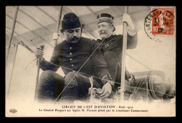 AVIATION - CIRCUIT DE L'EST D'AVIATION 1910 - LE GENERAL PICQUART SUR BIPLAN FARMAN PILOTE PAR LE LT CAMMERMANN - ....-1914: Précurseurs