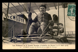 AVIATION - GRANDE SEMAINE D'AVIATION DE ROUEN 1910 - EFIMOFF SUR BIPLAN FARMAN - ....-1914: Précurseurs