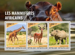 2024-04 - CENTRAL AFRICAN - AFRICAN MAMMALS                  3V  MNH** - Other & Unclassified