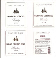 Etiquettes Riesling 2008 Grand Cru Rosacker, 2009 Osterberg, 2012 Kirchberg - Cave De Hunawihr - - Riesling