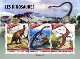 2024-04 - CENTRAL AFRICAN - DINOSAURS                  3V  MNH** - Preistorici