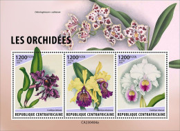 2024-04 - CENTRAL AFRICAN - ORCHIDS                  3V  MNH** - Orchids