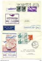 Lufthansa Primo Volo Roma/Francoforte E Roma/Amburgo Del 2.4.58 - Airmail