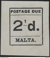 1925 Malta Tax Stanp 2½d, "2" Omitted MNH SG N. D5a - Other & Unclassified