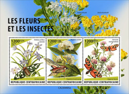 2024-04 - CENTRAL AFRICAN - FLOWERS & INSECTS                  3V  MNH** - Andere & Zonder Classificatie