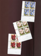 Belgie 2163/65 Orchids Gentse Floralien Flowers Blocks Of 4 W/ Printing Date MNH - Neufs