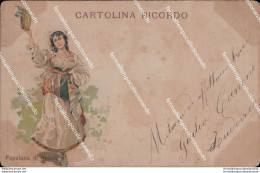 At667 Cartolina Ricordo Costume Popolana Di Napoli 1900 - Napoli