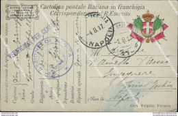 Bm470 Cartolina In Franchigia Posta Militare 47 Per Forio D'ischia 1917 - Franchigia