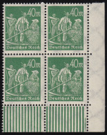 244d Freimarke Arbeiter 40 M, Dunkelolivgrün, Eck-Vbl. Unten Re., Postfrisch ** - Unused Stamps