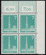 142w Stadtbilder 7 Pf Eck-Vbl. Or ** Postfrisch - Unused Stamps