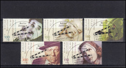 2218-2222A Filmschauspieler 2001: Satz Mit Vollstempel ESSt Berlin 11.10.2001 - Used Stamps