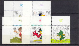 2055-2059 Trickfilmfiguren 1999: ER-Satz O.l. Vollstempel Düsseldorf Mit ET-O - Used Stamps