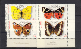 2500-2503 Einheimische Schmetterlinge: ER-Satz U.r. Vollstempel Dillenburg ET-O - Used Stamps