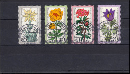 867-870 Wofa Alplenblumen: Satz Voll-O Ersttagsstempel Niederkrüchten 15.10.1975 - Gebruikt