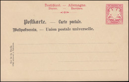 Bayern Postkarte P 23/01w Wappen 10 Pf, Zweifarbig, Wz.5W, Ohne DV, ** - Entiers Postaux