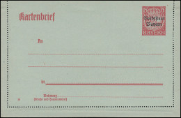 Bayern Kartenbrief K 9 Volksstaat 15 Pf Bläulich, Wie Verausgabt ** - Postal  Stationery