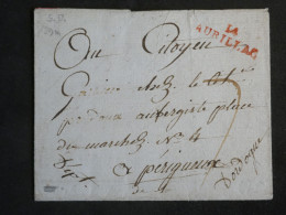 DO11 FRANCE BELLE LETTRE  1794 AURILLAC A PERIGUEUX +GRIFFE ROUGE +C. CIRE   +AFF. INTERESSANT+++ - 1801-1848: Precursores XIX