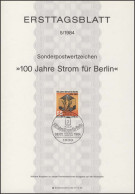 ETB 05/1984 Strom Für Berlin - 1° Giorno – FDC (foglietti)